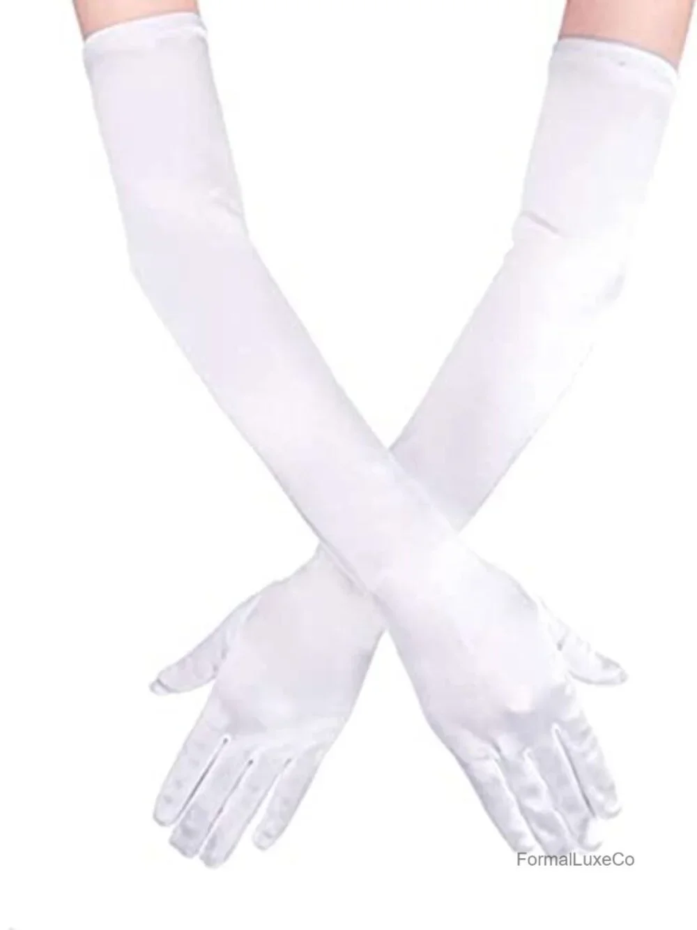 Satin Opera Gloves Elbow Length Stretchy Wedding Bride Gloves